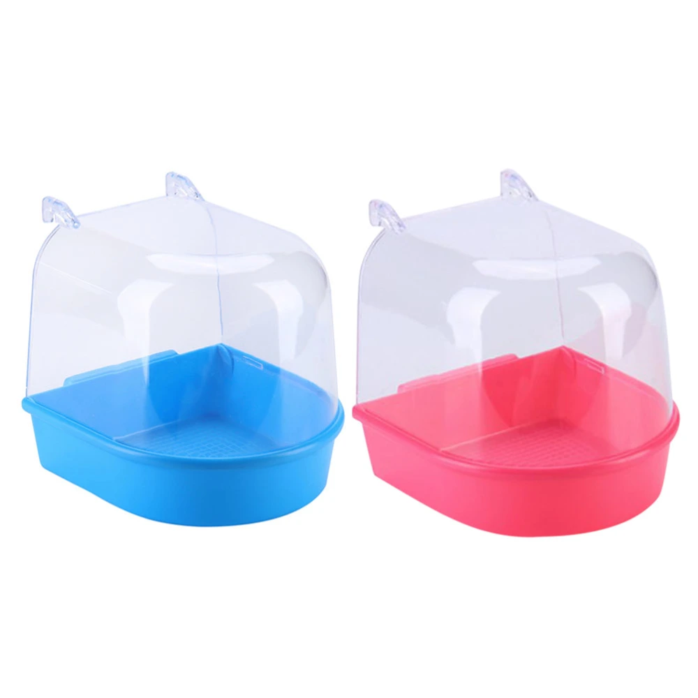 2PCS Birds Bath Tubs Cage Hanging Bathrooms Parrot Shower Basins Mini Bathing House for Home Shop