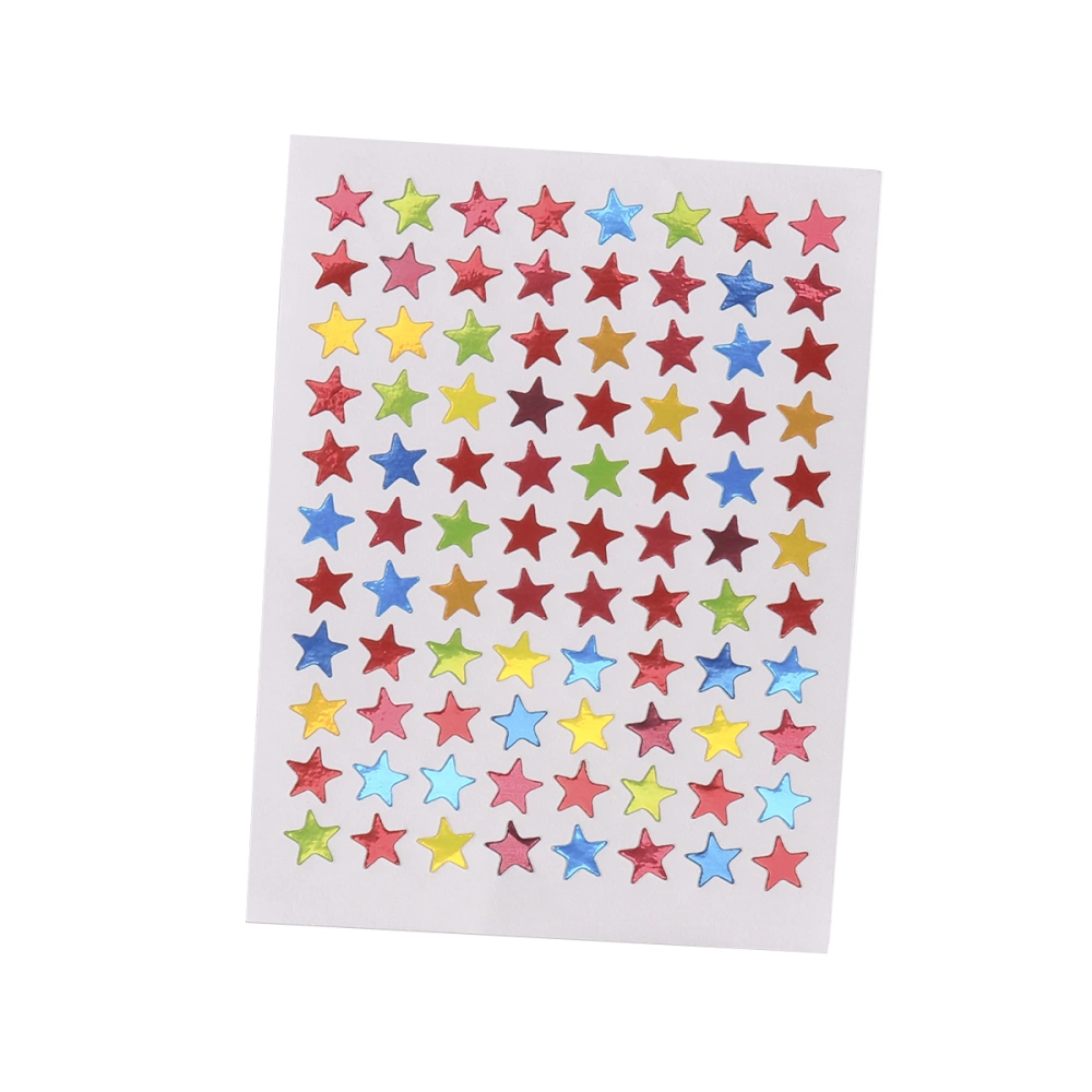 6 Packs of 0.9cm Self Adhesive Assorted Color Sparkle Star Stickers Students Rewards Teachers Supplies