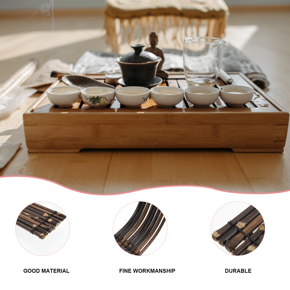 Bamboo Raft Shape Tea Tray Creative Tea Set Tray Tea Cup Storage Tray Storage Plate