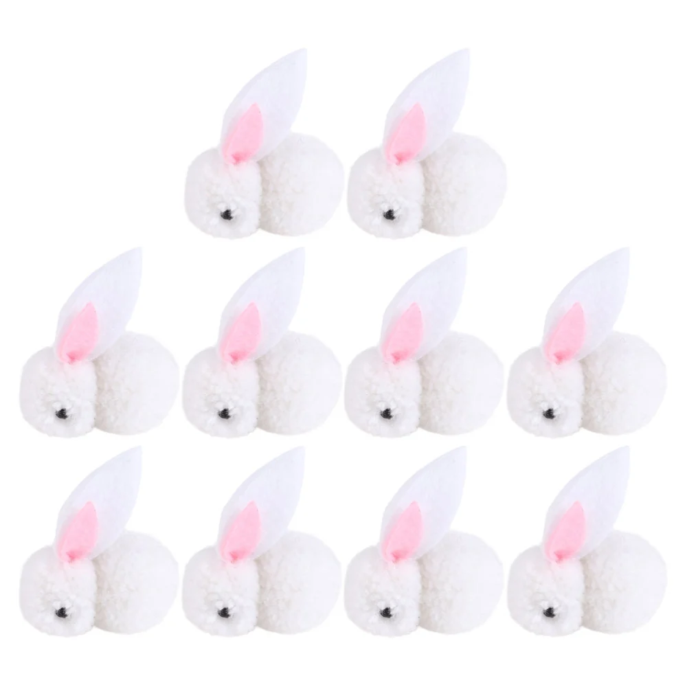 10Pcs Adorable Easter Rabbit Doll Bunny Shape Doll Ornament Pretty Plush Rabbit Doll