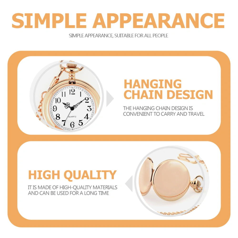 Hanging Pocket Watch Clamshell Digital Pocket Watch Fashion Chained Pocket Watch