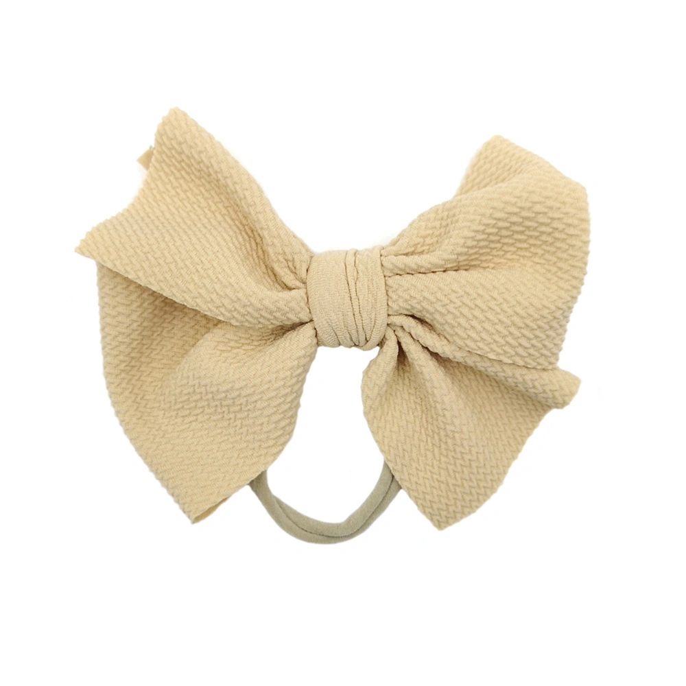 6Pcs Bowknot Hair Ties Bow Ponytail Holders Elastic Hair Ropes Hair Bands Nylon Bow Scrunchies Hair Accessories (Beige Yellow Khaki Grey Green Sky-blue)