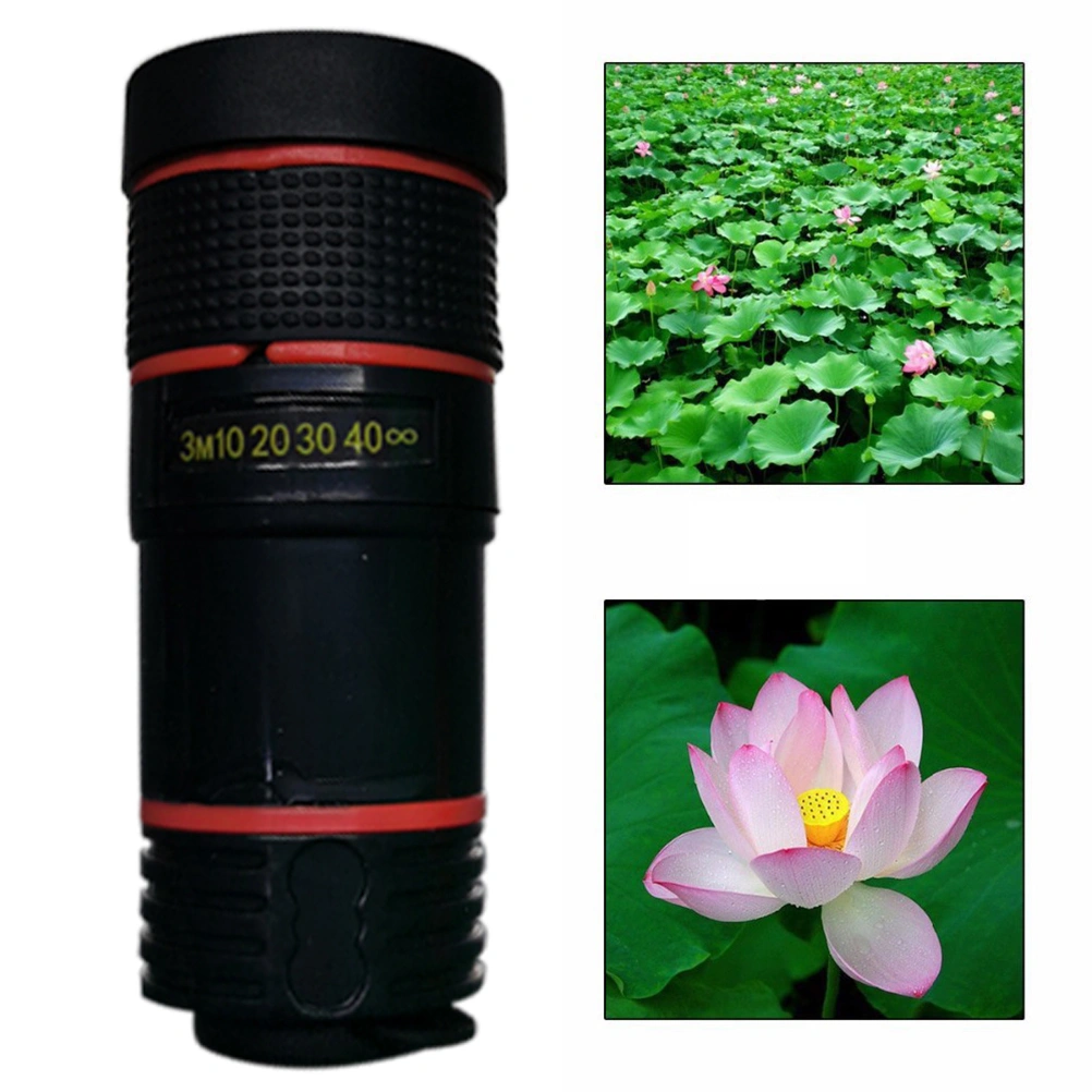 10 in 1 Phone Camera Lens 8 X Fish Eye Wide Angle Telephoto Lens Mobile Phone Lens Tripod for Smart Phone (Black)