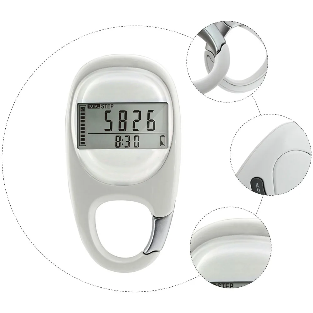 Carabiner Type Pedometer Portable Sports Pedometer Running Pedometer for Outdoor