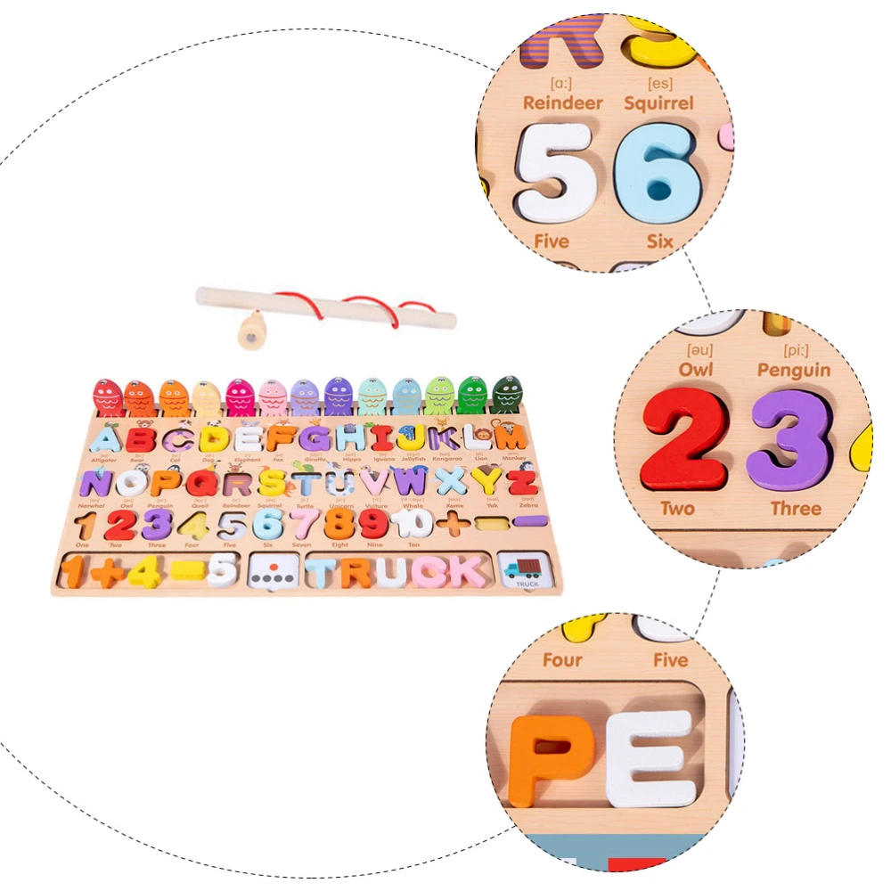 1 Set Wooden Fish Shape Matching Toys Educational Playthings (As Shown)