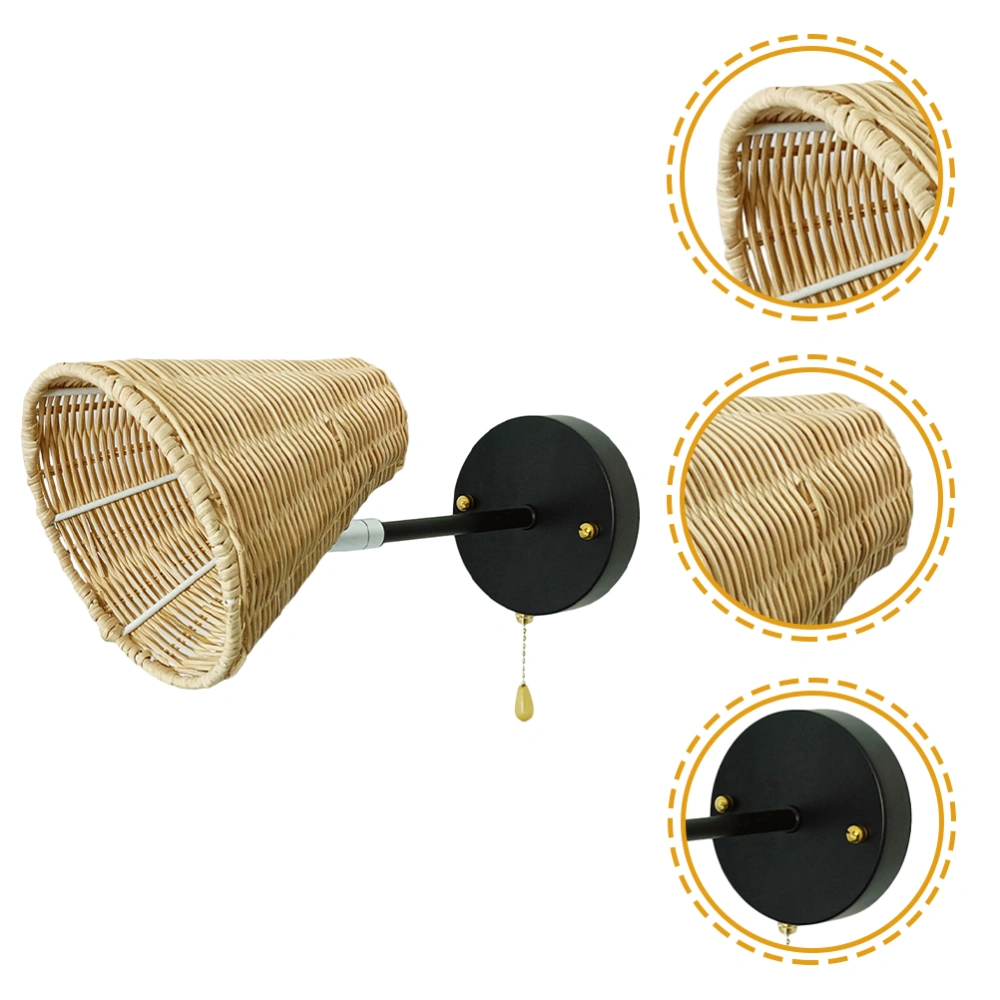 Rattan Wall Lights Rustic Style Wall Lamp Wall Sconce Wall Mounted Lamp for Home Hotel