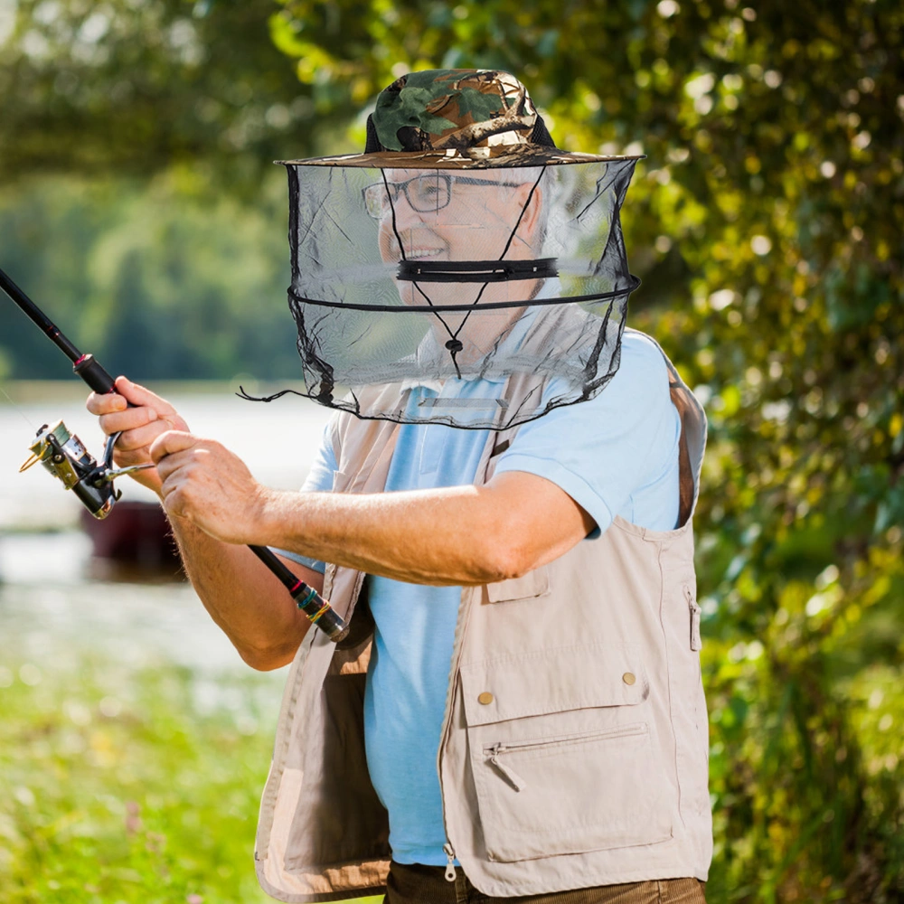 Summer Mosquito Prevention Hat Head Protector Anti-mosquito Hat for Outdoor