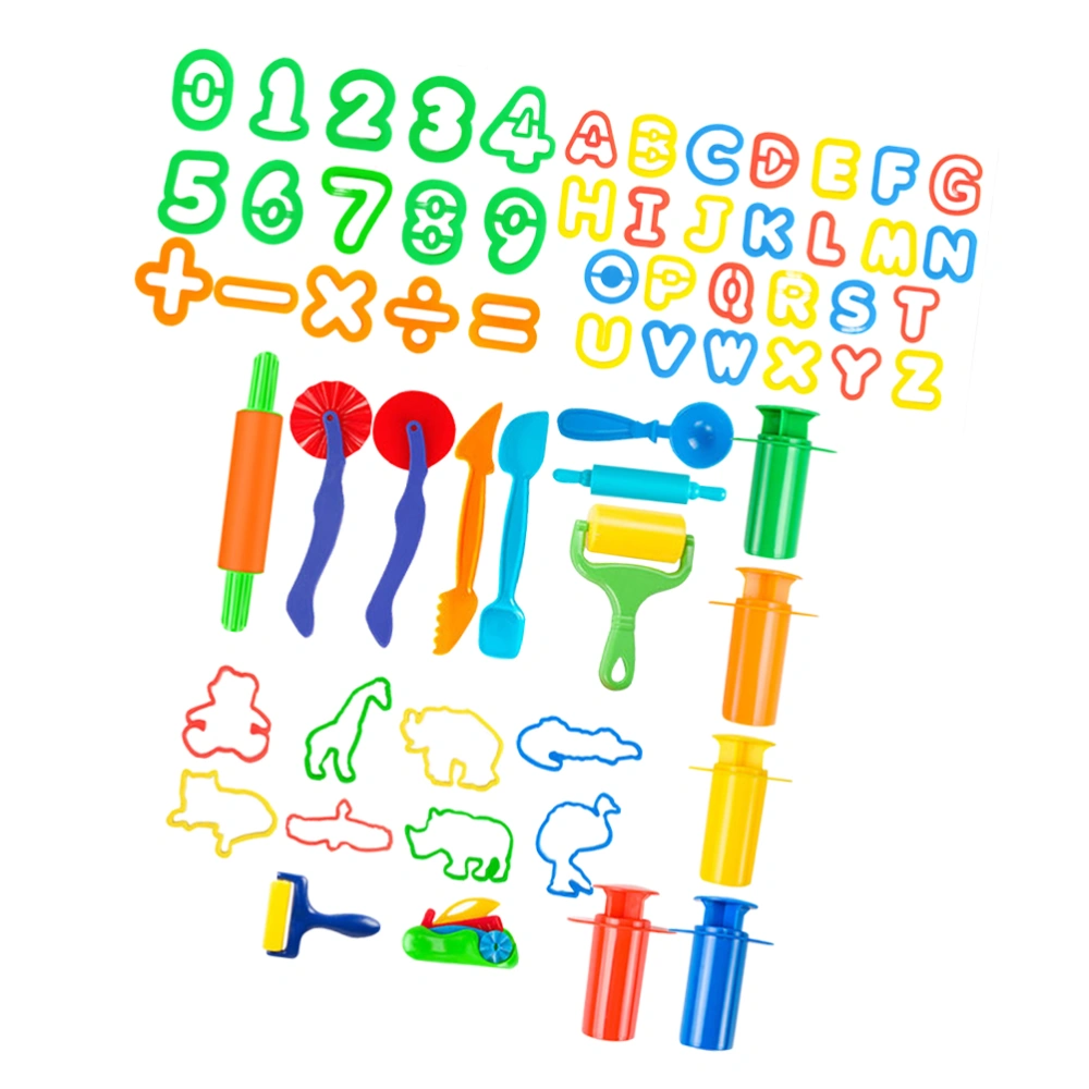 1 Set/64pcs Plasticine Mold Toys DIY Plasticine Mold Plasticine Toys Toddler Accessories Educational Playthings for Home (Random Color)