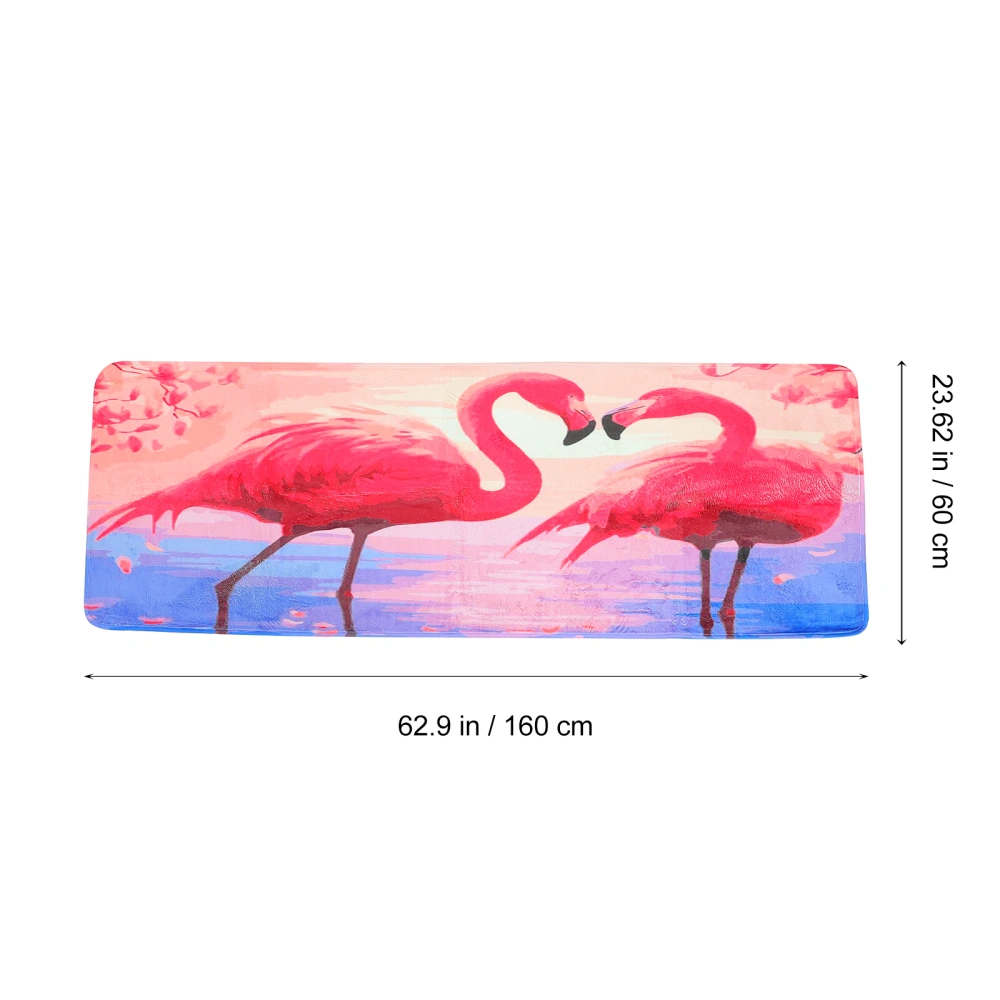 1pc Welcome Mat Floor Rug Flamingo Pattern Mat Ground Mat Household Mat