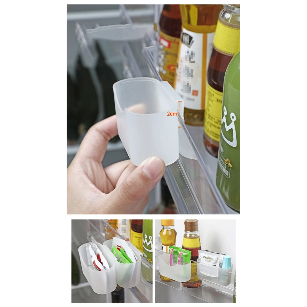 5 Pcs Refrigerator Storage Box Wall-mounted Racks Seasoning Packets (White)