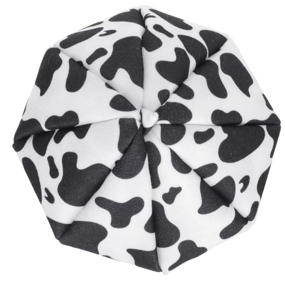 Cow Pattern Beret Women Fashion Beret Hat Fashionable All-match Octagonal Hat