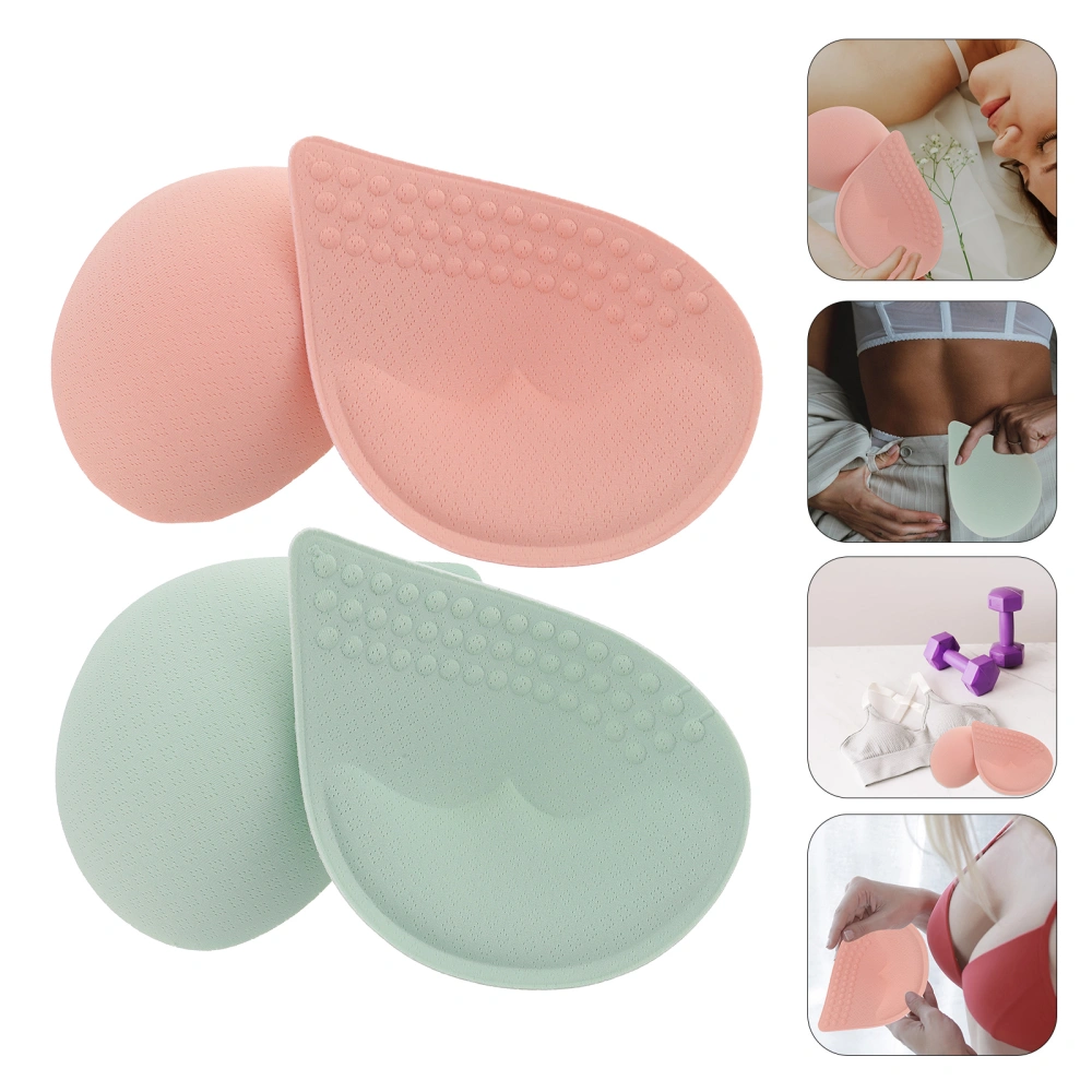 2 Pairs of Supple Bra Insert Pads Thick Bra Pads Breathable Bra Inserts Women Bra Pads