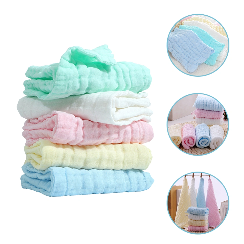 5pcs Reusable Baby Facial Towels Newborn Cotton Face Towels Infant Face Towels