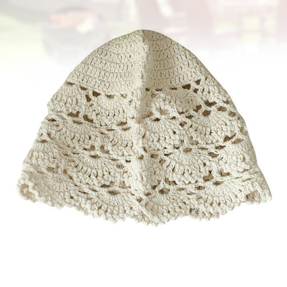 Handmade Crocheted Lace Hat Vintage Turban Casual Elegant Beanie for Women Girls