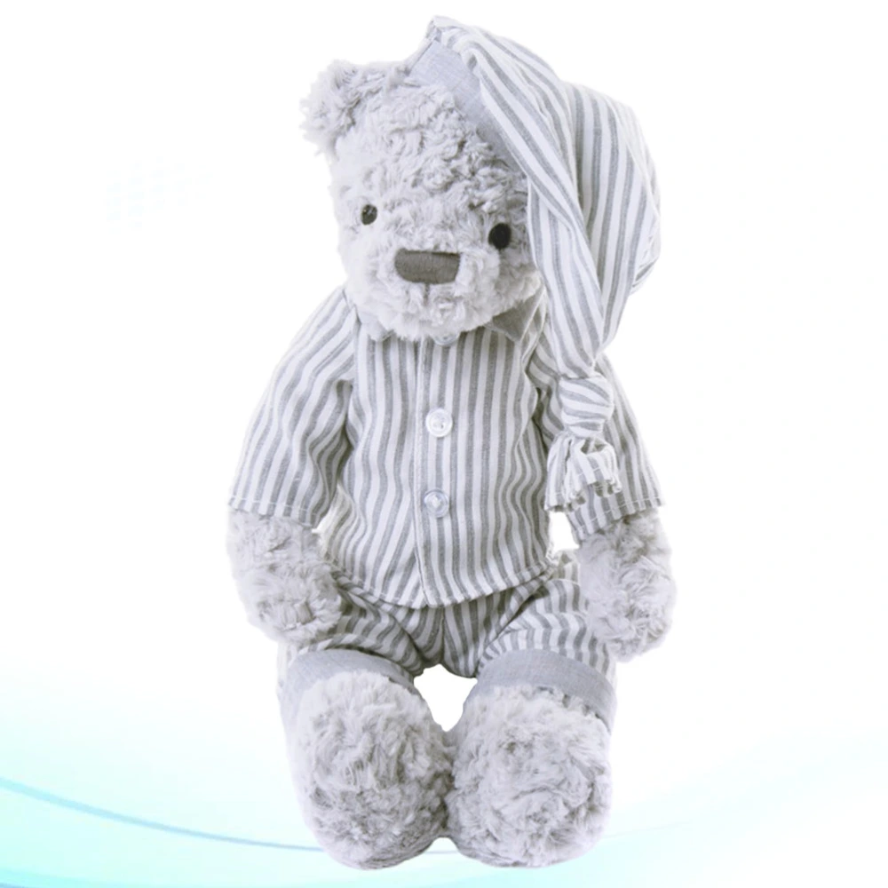 1Pc Adorable Simulation Bear Doll Funny Cartoon Children Toy for Home Office Decoration Birthday Gift(Gray)