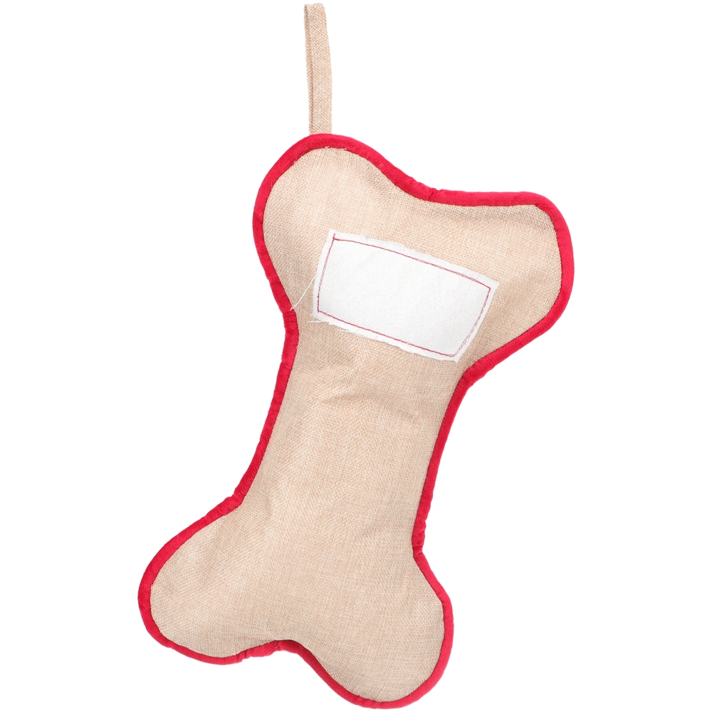 Christmas Decoration Christmas Sock Gift Bag Jute Bone-shape Stocking Bag