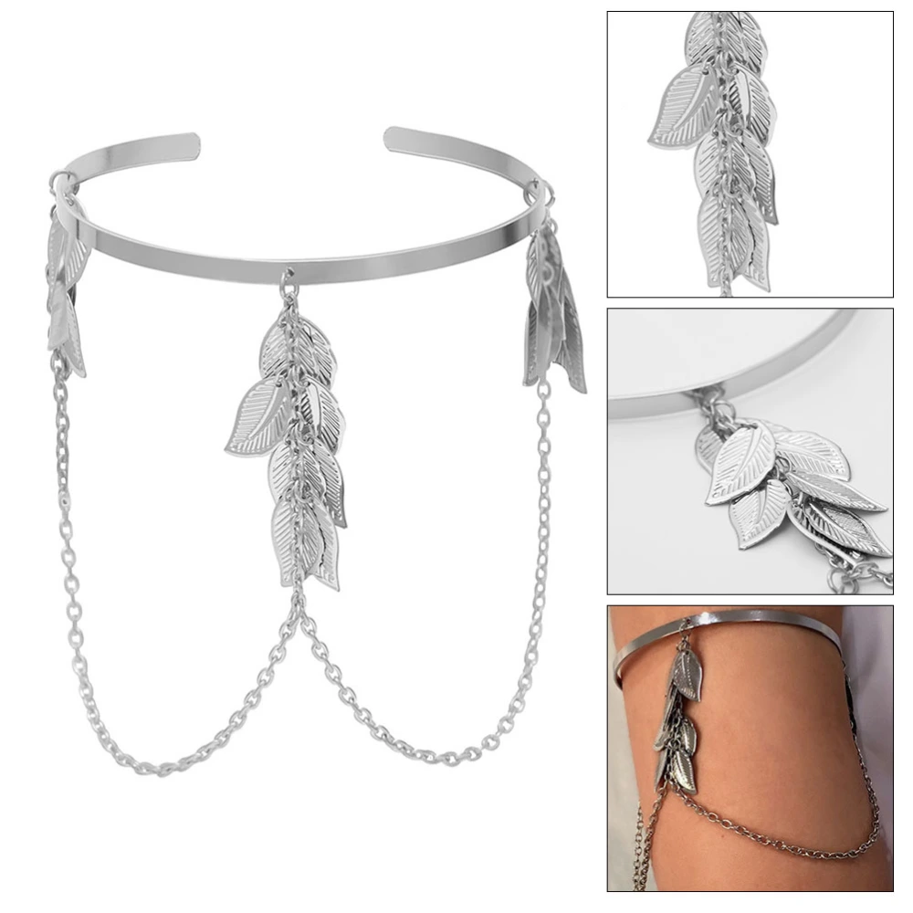 1Pc Hand Bracelet Geometric Leaf Tassel Chain Pendant Arm Bracelet for Women