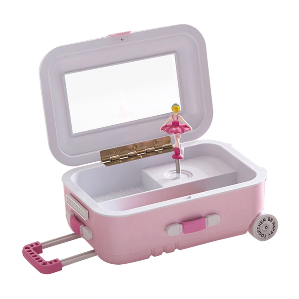 Musical Box Decor Dancing Girl Rotating Jewelry Box Draw-bar Box Shaped Jewelry Case