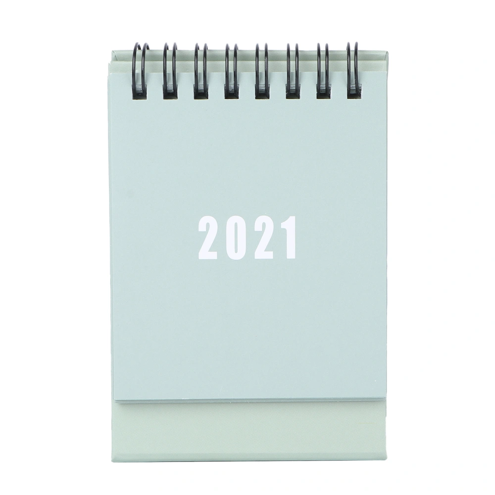 2021 Creative Desktop Paper Calendar Mini Table Calendars Desk Coil Calendar DIY Memo Pad Yearly Agenda Organizer(Pea Green)