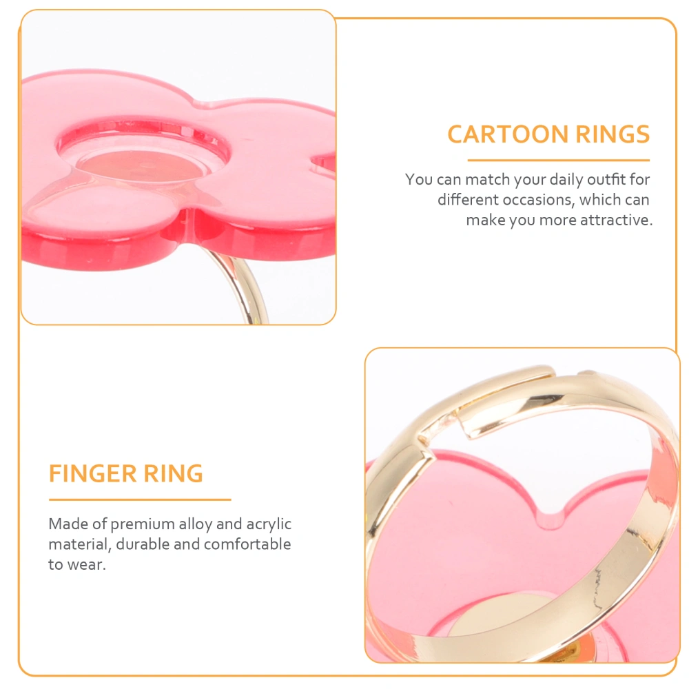 3pcs Stylish Knuckle Rings Adorable Acrylic Finger Rings Y2K Aesthetic Rings Jewelry