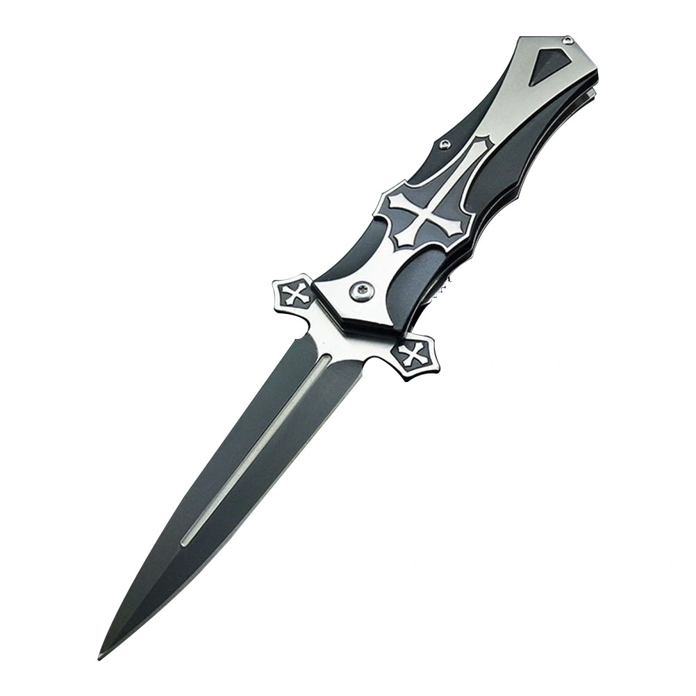Creative Portable Folding Metal Tool Steel Aluminum Handheld Mini Outdoor Tools Camping Survival Tools Hunting Accessories (Black)