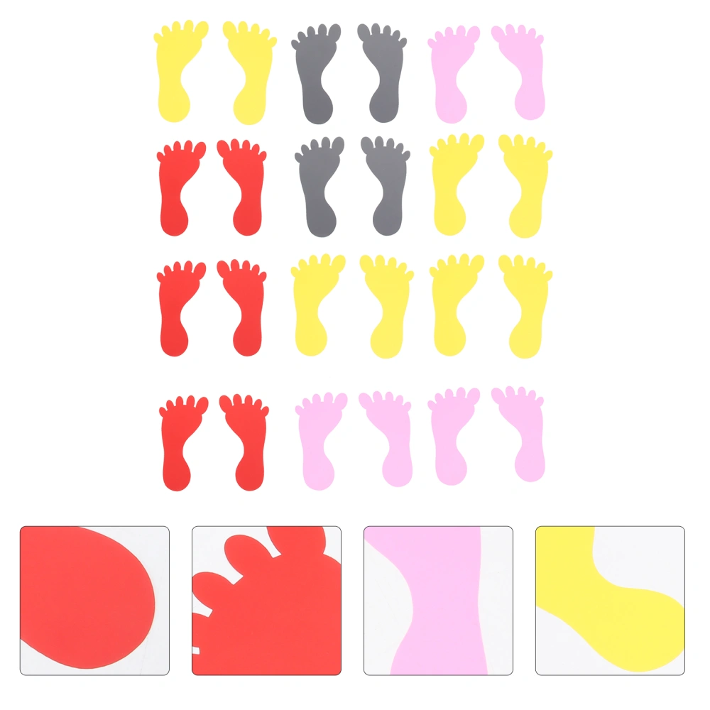 27 Pairs Kindergarten Footprints Stickers Foot Floor Stickers Waterproof Wear Resistant Floor Bathtub Sticker (Mixed Color)