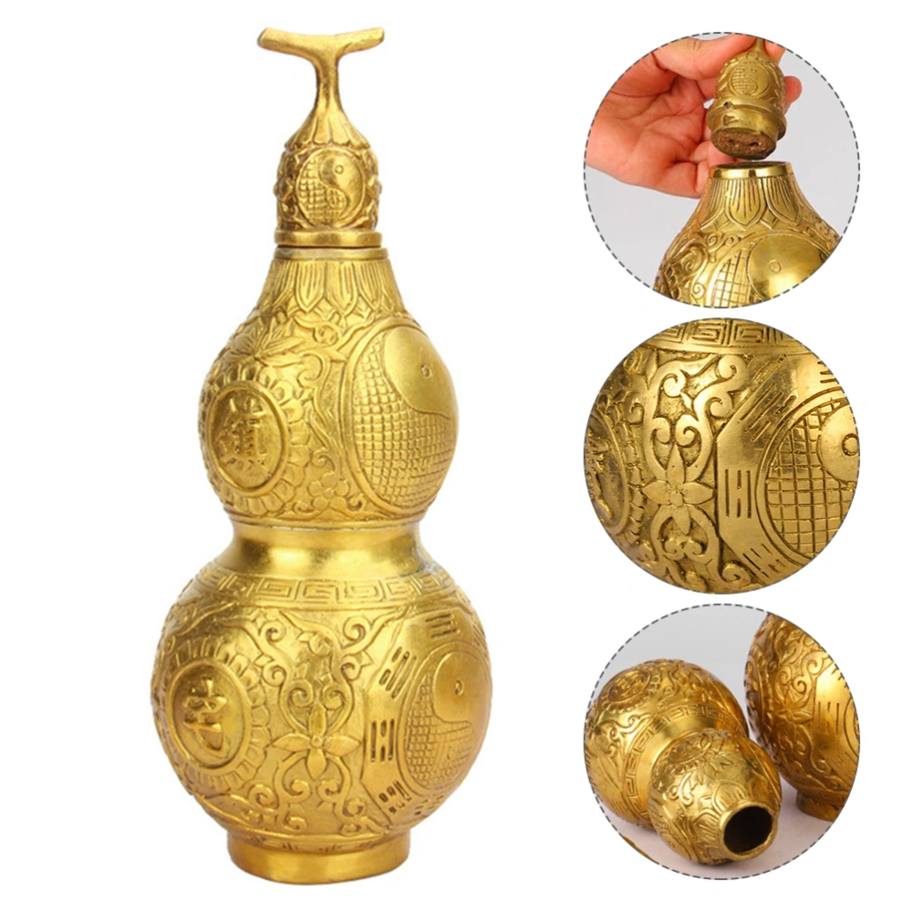 Brass Gourd Statue Good Fortune Gourd Craft Gourd Collectible Figure Decoration