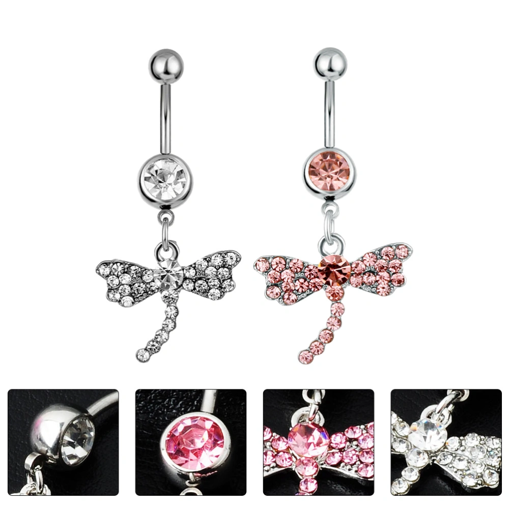 2Pcs Body Piercing Jewelries Bellybutton Rings Decoration Navel Nails Accessory