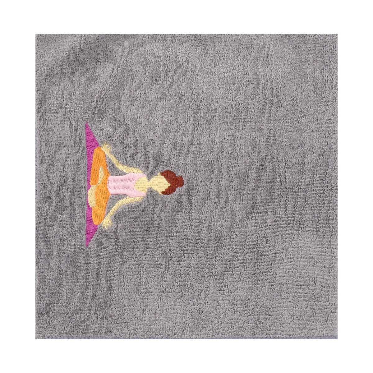 Towels with Embroidered Yoga Patterns Cotton Towels for Gym Yoga Bike-riding Running Sports - Gray (25x110cm)
