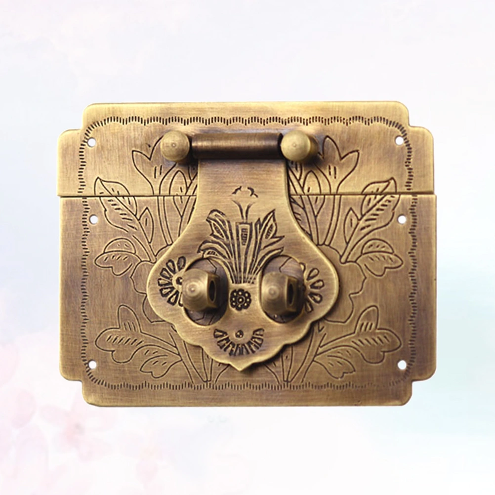 Pure Copper Square Jewelry Box Latch Retro Decorative Lock Catch Wooden Box Lock Catch