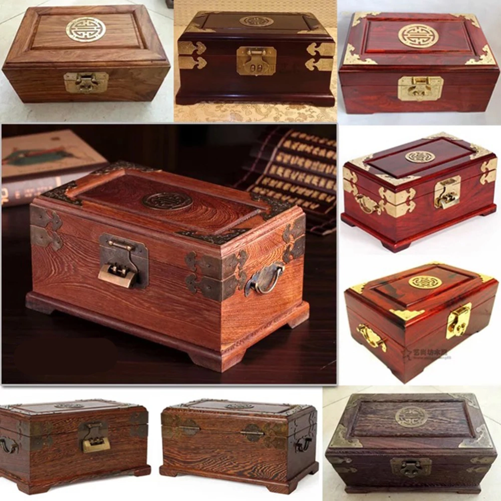 Pure Copper Square Jewelry Box Latch Retro Decorative Lock Catch Wooden Box Lock Catch