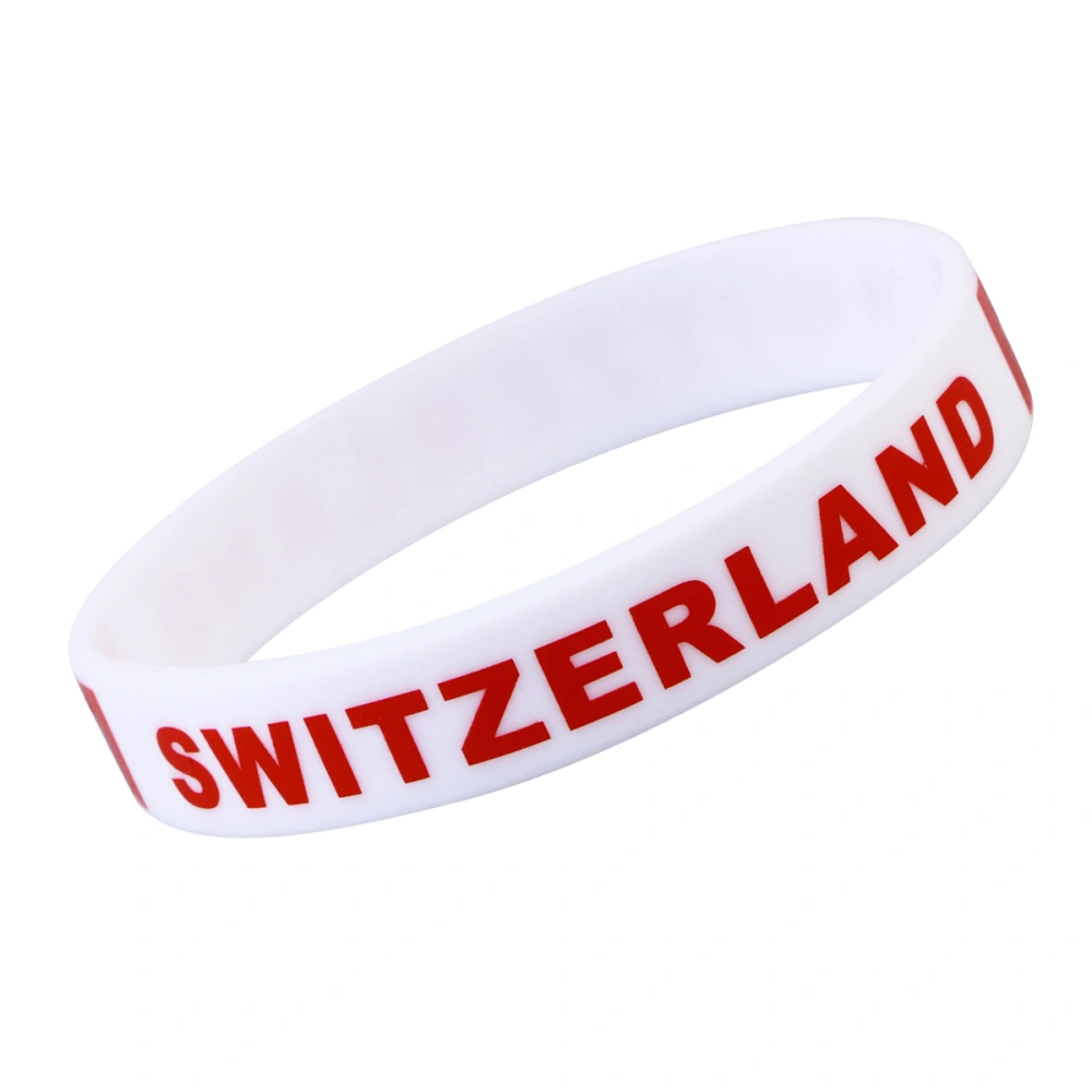 6 Pcs Country Silicone Wristband Fashion Sports Bracelet  (Switzerland)