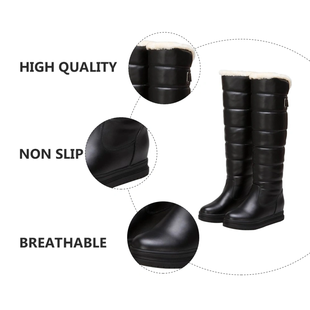 1Pair Autumn Winter Long Boots Flat Bottom Boots Women Hidden Heel Shoes