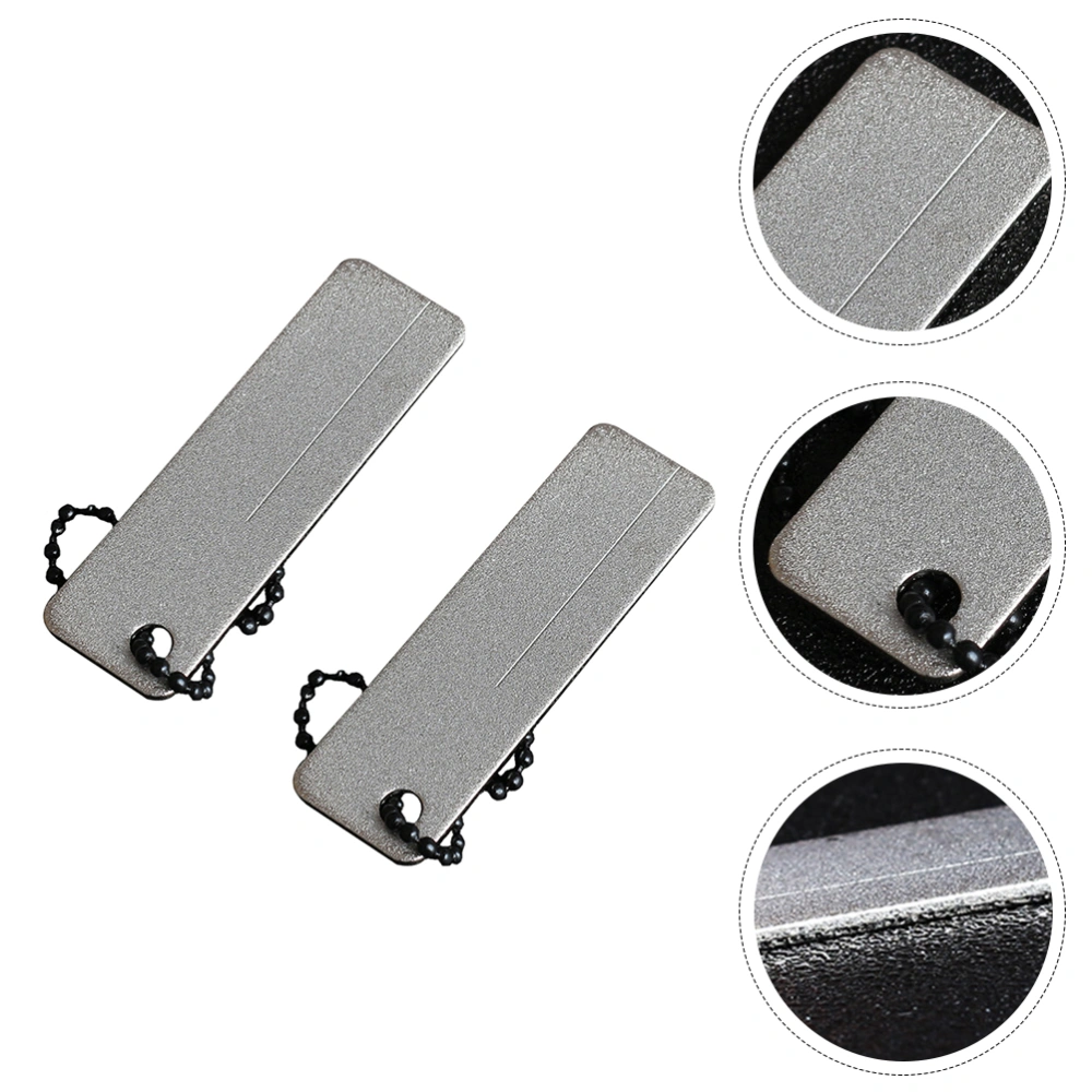 2pcs Superhard Sharpening Stone Outdoor Mini Grinding Tools for Key Chain