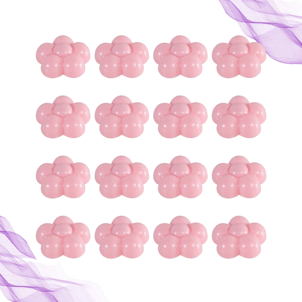 16PCS Plum Blossom Shape Bed Sheet Fastener Quilt Cover Buckle Anti-slip Curtain Blanket Fixer Clip Decorative Grippers (Pink)