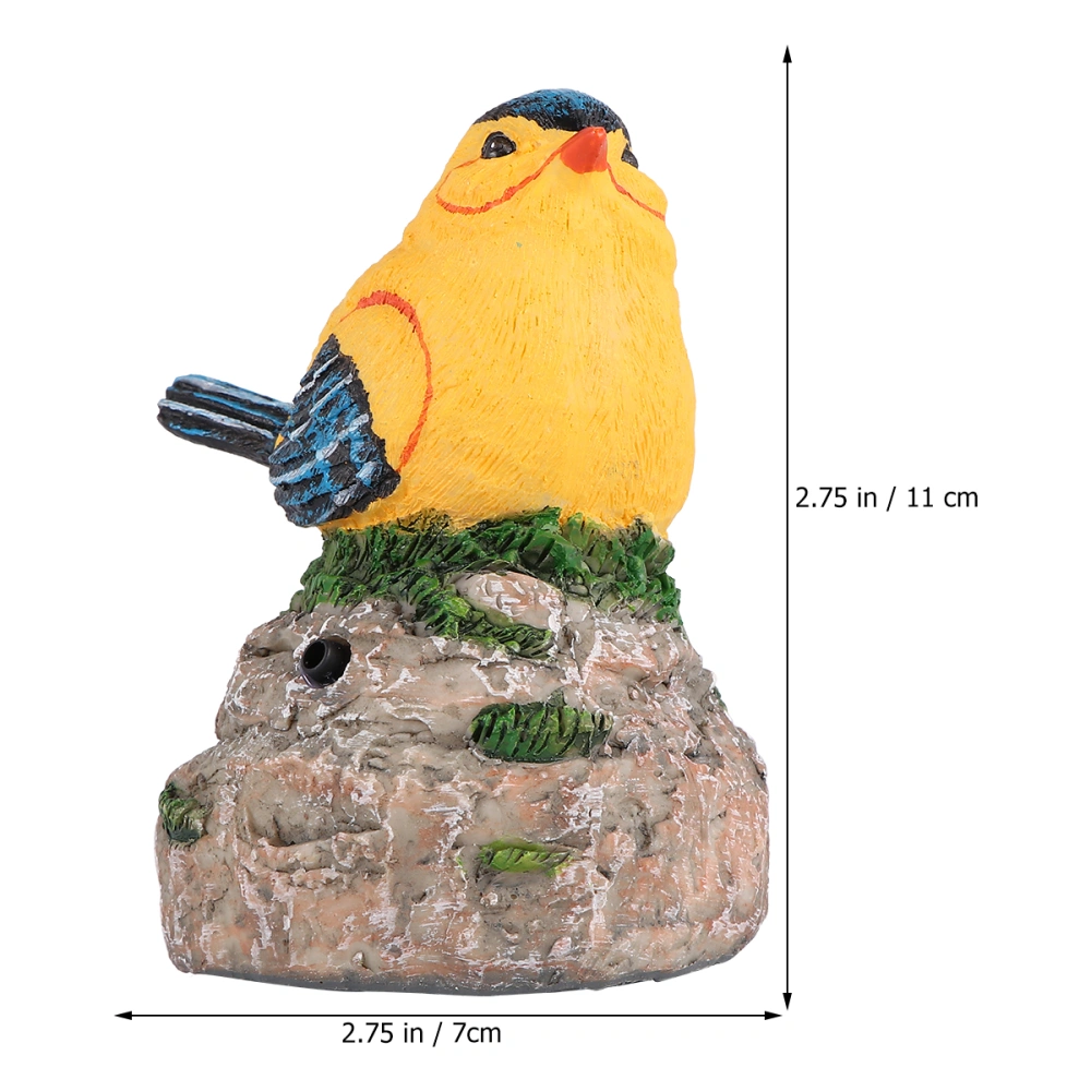 1pc Artificial Bird Decoration Garden Birdsong Device Bird Craft Decoration Home Ornament Table Adornment without Battery (Stone Bird, Yellow)