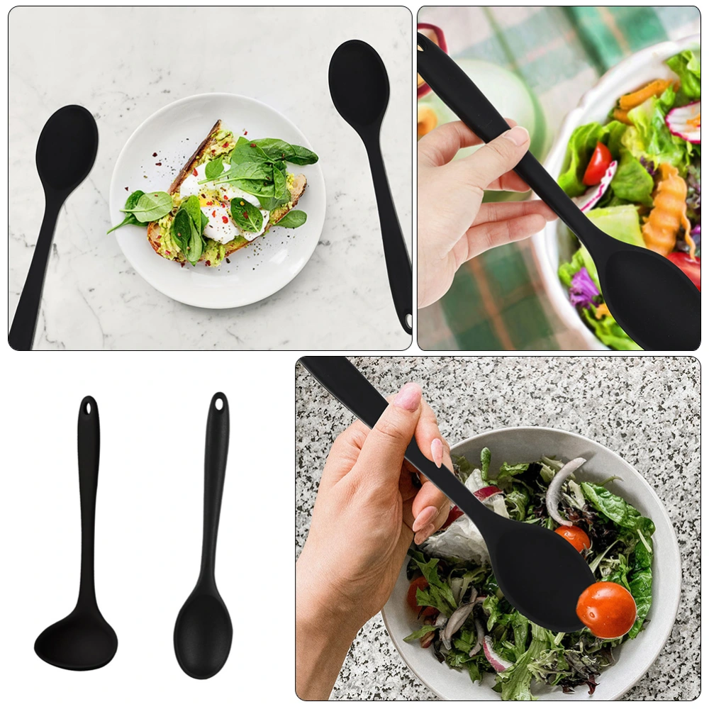 2 Pcs Silicone Rice Spoons Practical Soup Ladle Meal Spoon Household Soup Spoon