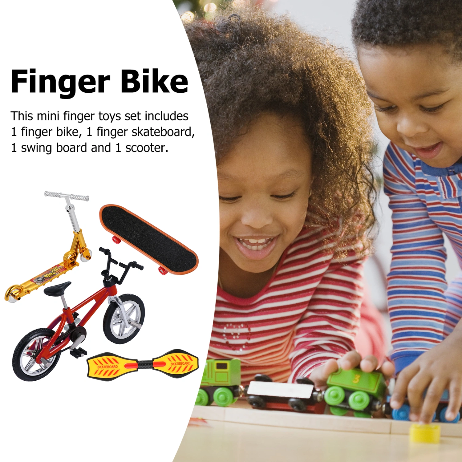 1 Set Mini Finger Toys Finger Skateboard Bike Scooter Finger Sports Gift