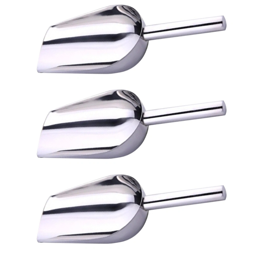 3pcs Stainless Steel Ice Scoops Feed Scoops Ice Cube Scoops Ice Scoopers