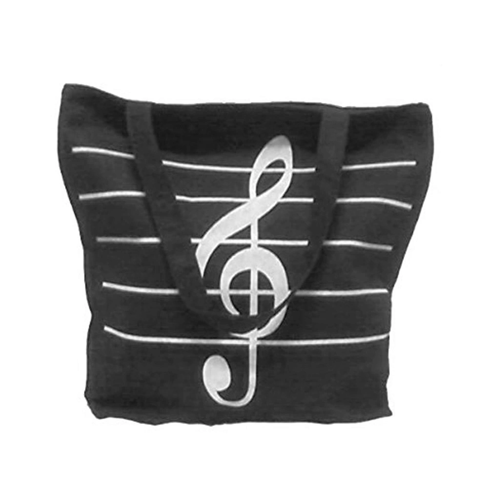 Fashion Music Symbols Canvas Tote Handbag Shoulder Shopping Bags Gift (Random Color)