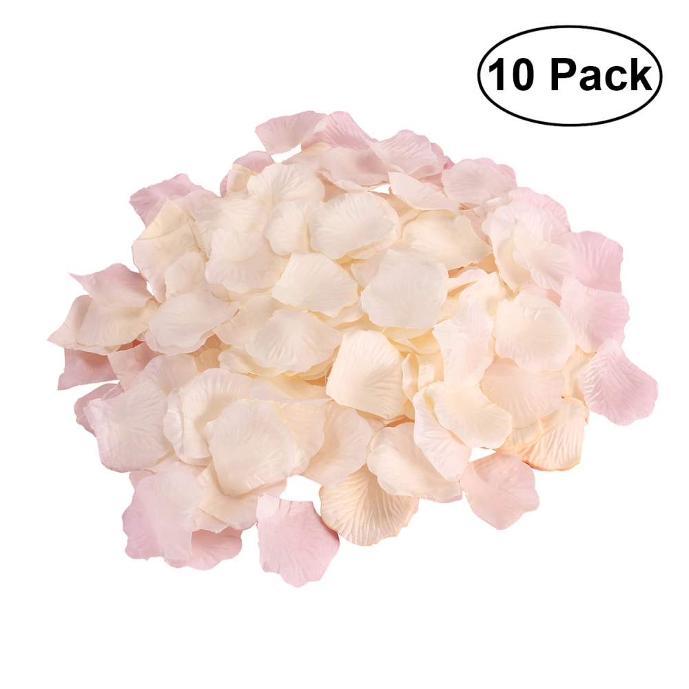 Fake Rose Petals Artificial Wedding Flower Decoration (Champagne)