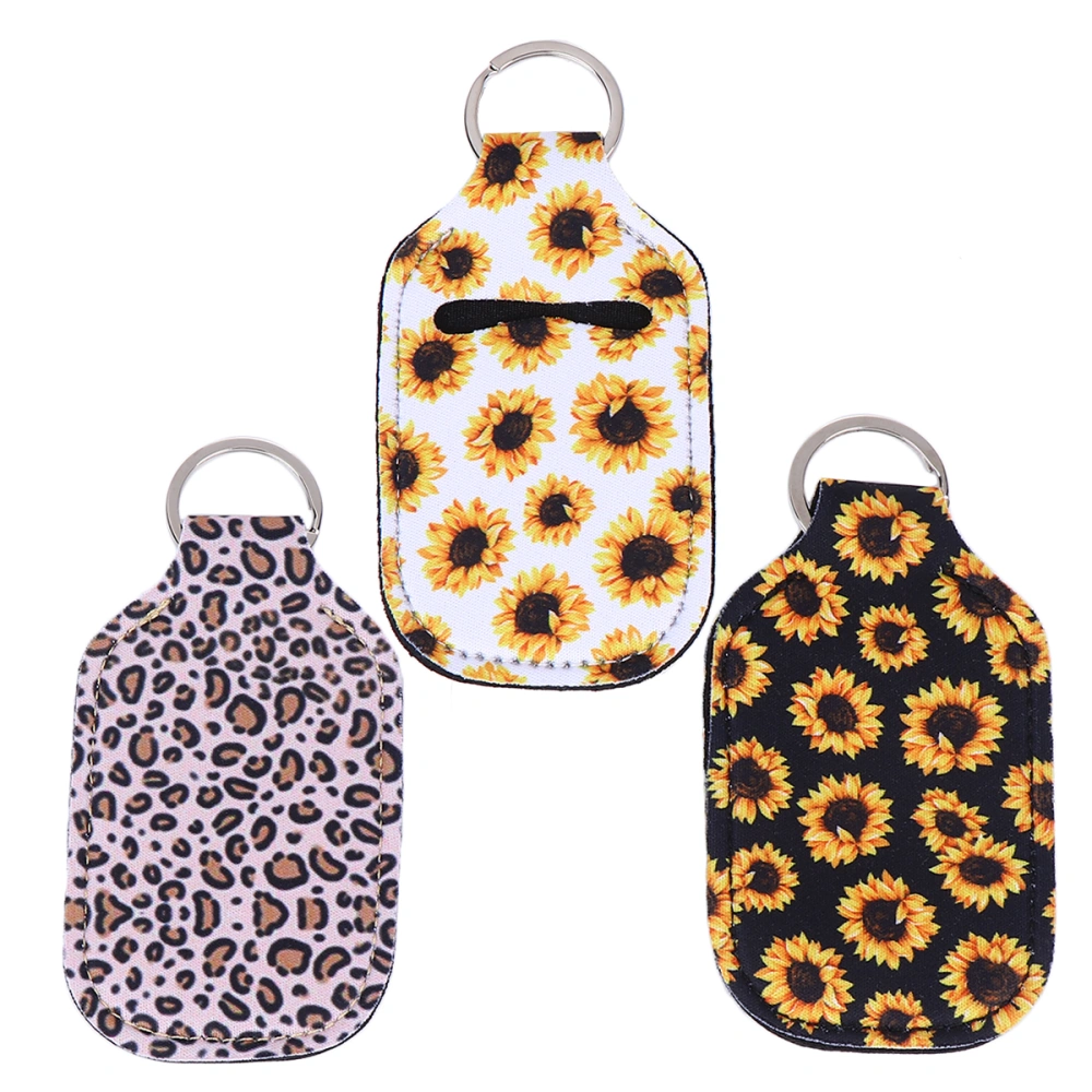 3pcs 30ml Neoprene Storage Case Portable Keychain Carriers with Key Ring