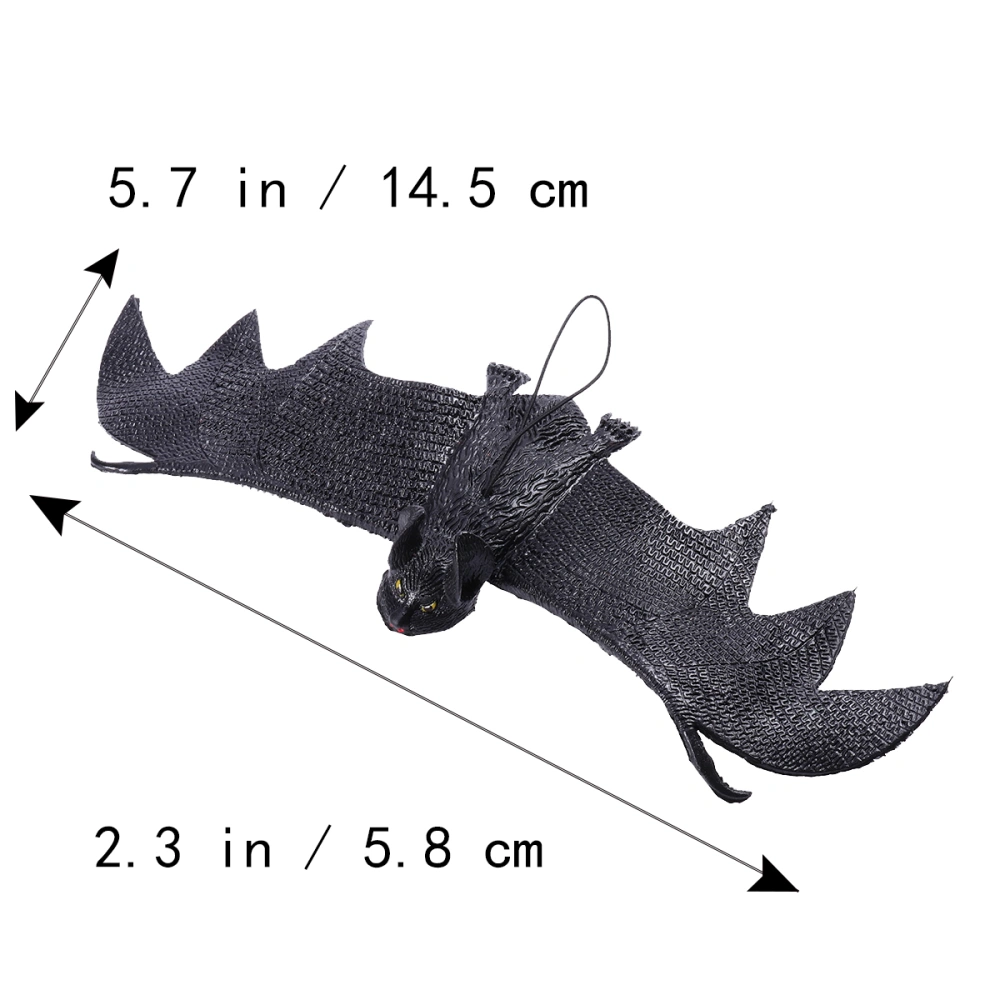 6pcs Halloween Tricky Props Fake Bat Simulation Prop for Halloween April Fool's Day Mischief (Black)