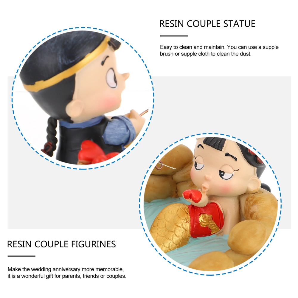 Resin Couple Statue Romantic Resin Crafts Adorn Desktop Resin Couple Figurines