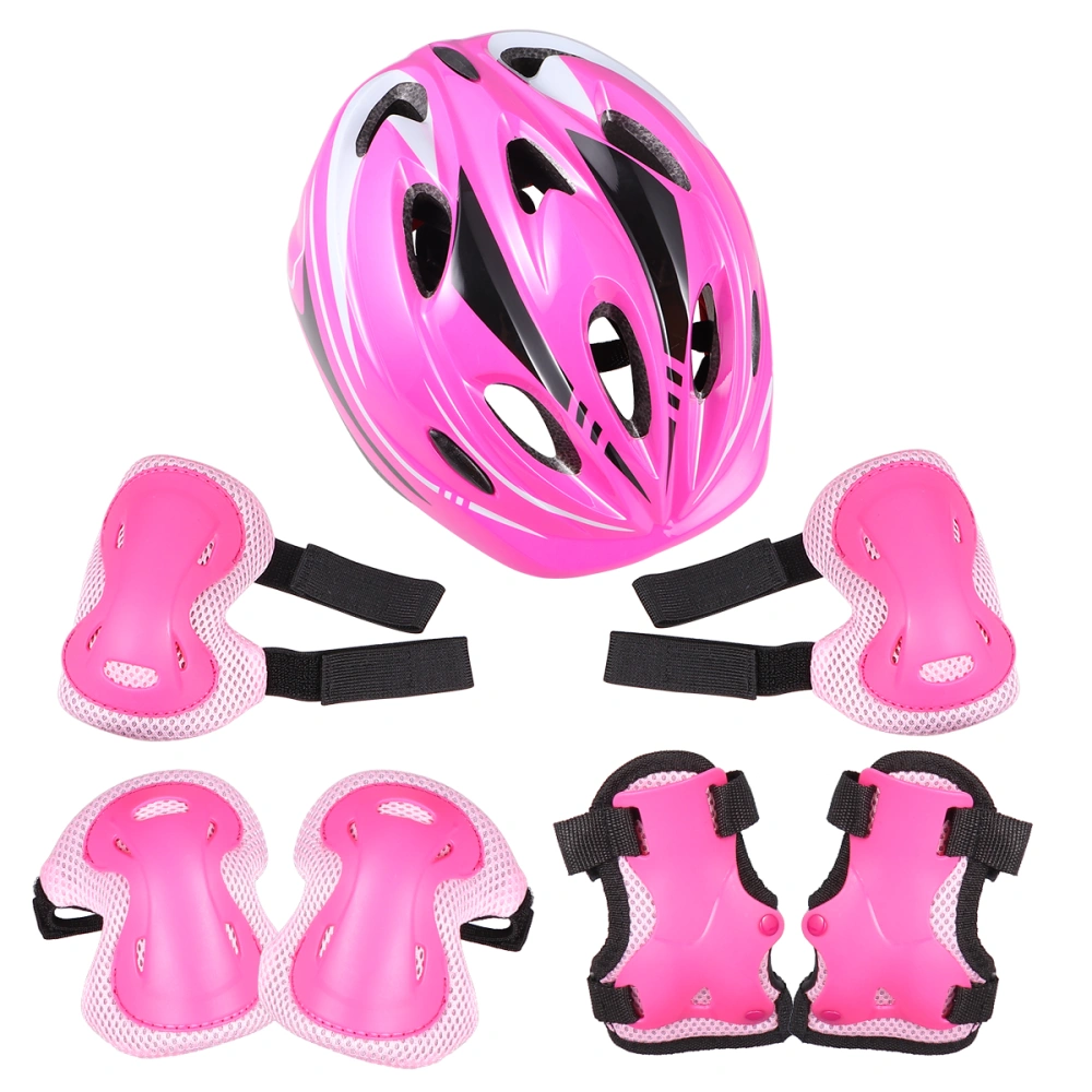 1 Set of 7pcs Kids Roller Skating Protective Gear Professional Absorbent Outdoor Elbow Pads Wrist Guards Knee Pads