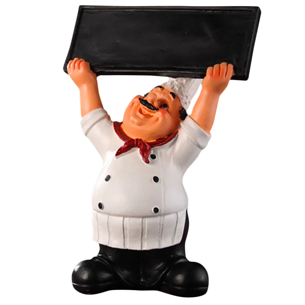 Desktop Chef Figurine Kitchen Decor with Chalkboard Countertop Chef Figurine Home Decor