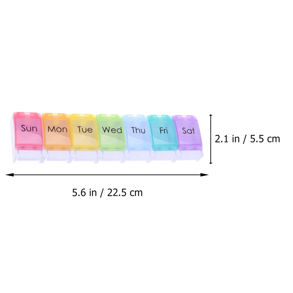 1PC Weekly Pill Case Colorful Portable 7 Compartment Pill Box Mini Medicine Tablet Organiser