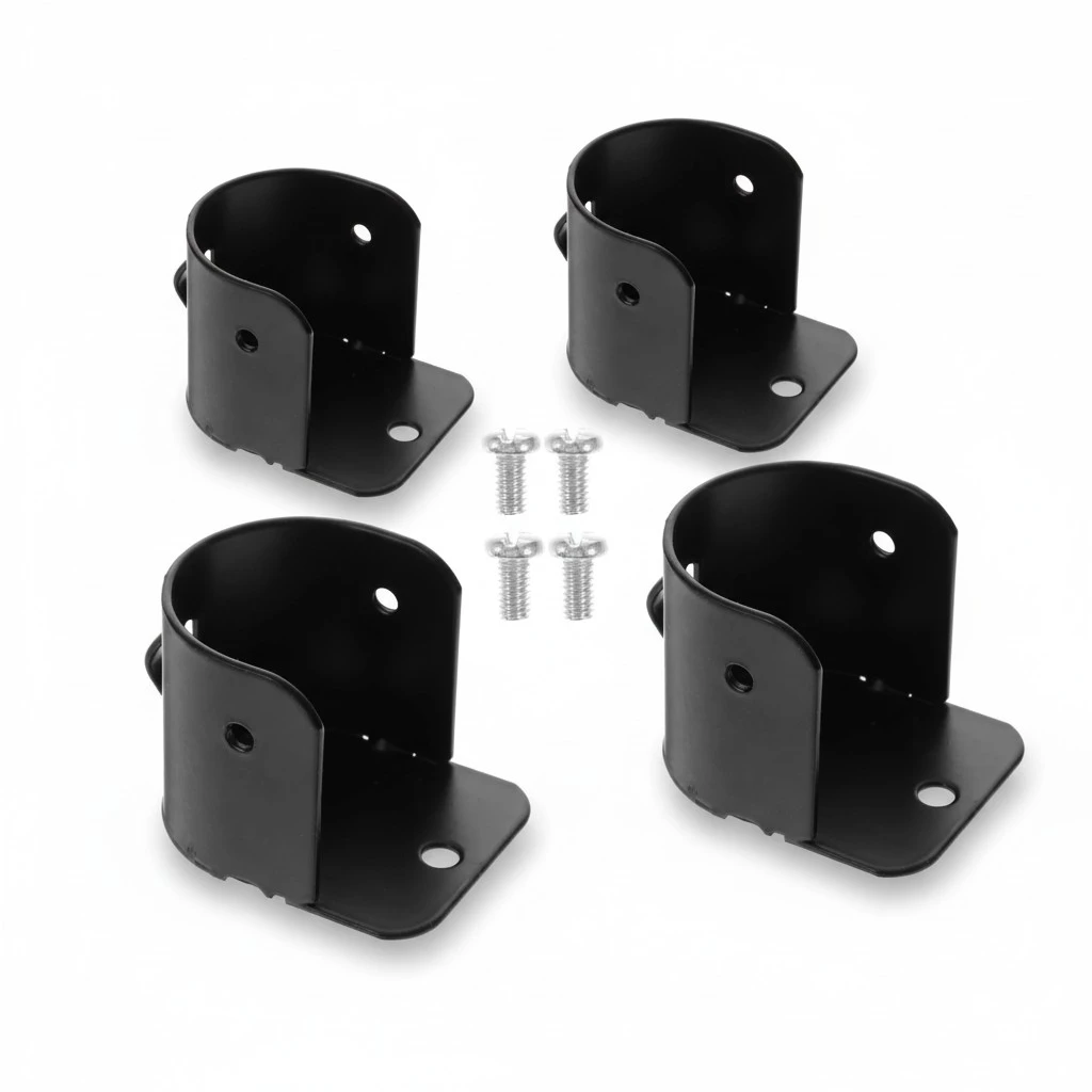 4pcs Closet Rod Socket Shower Curtain Rod Bracket Iron Closet Rod Support