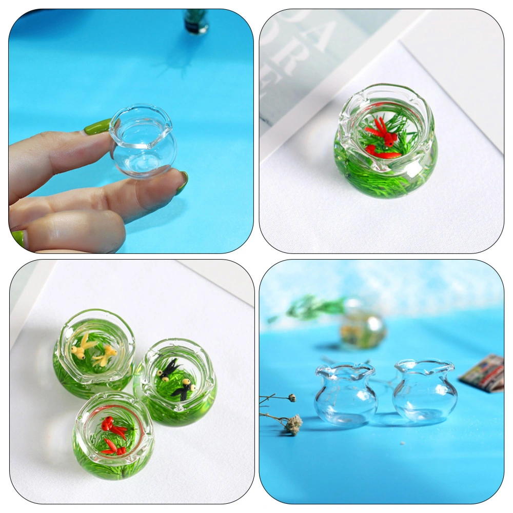 5Pcs DIY Fish Tanks Glass Ornaments Desktop Mini House Toys Exquisite Fish Bowls