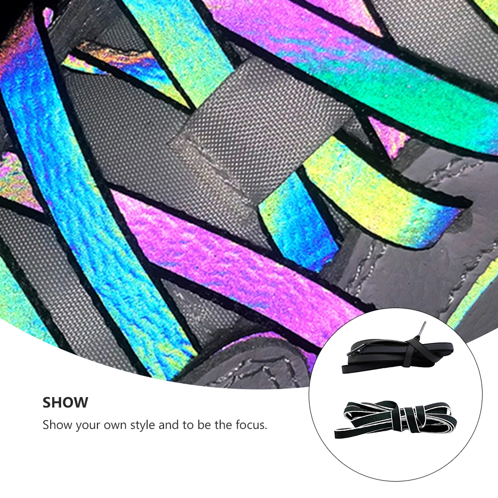 2 Pairs Luminous Shoelaces Colorful Shoelace Shoe Tie Reflective Shoelace